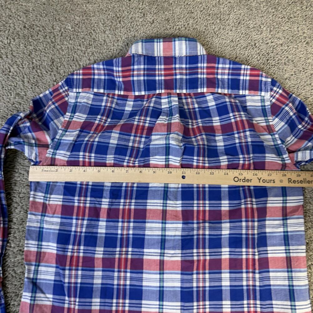 Vineyard Vines Shirt Boys XL Blue Plaid Button-Up Long Sleeve Embroidered - Picture 8 of 10